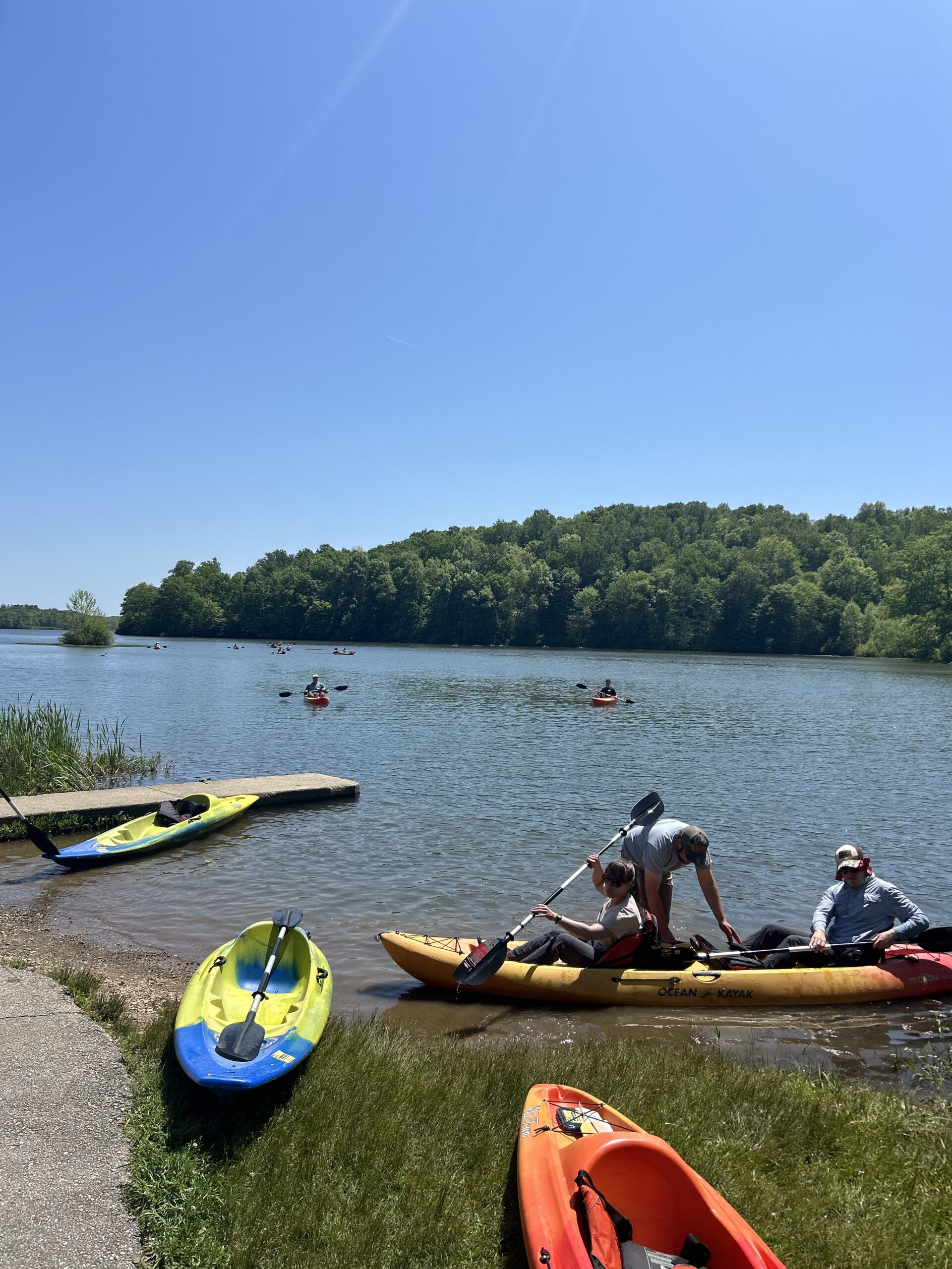 Participants kayak on Yellowwood Lake. Photo courtesy of Andrea Capio.